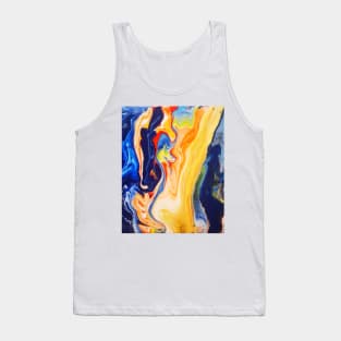 Desert Night Cold Dusk Abstract Fluid Art Strokes Tank Top